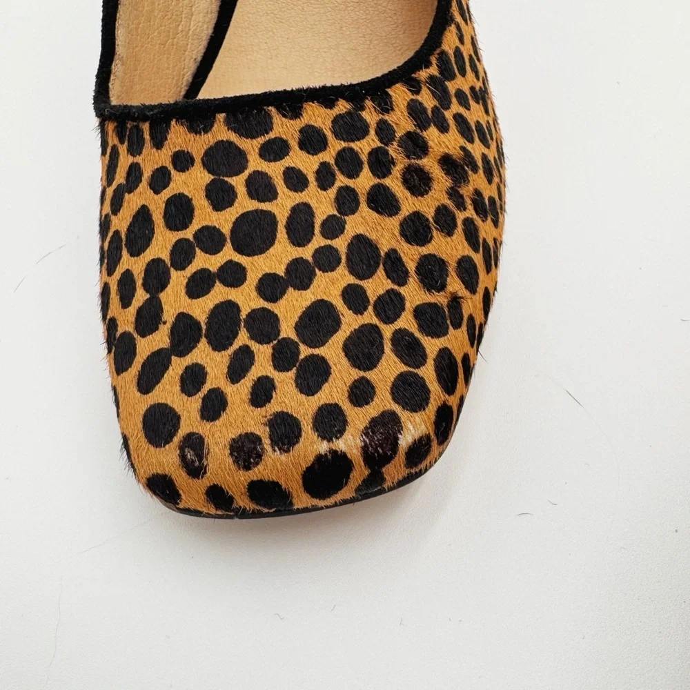 Anthropologie Leopard Print Block Heel Pumps in Tan and Black